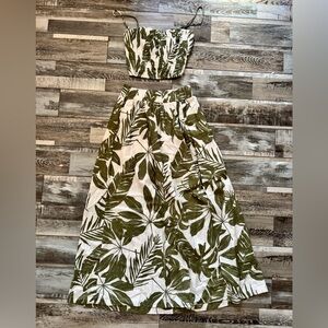 Abercrombie & Fitch Green Leaf Print Two Piece Set
